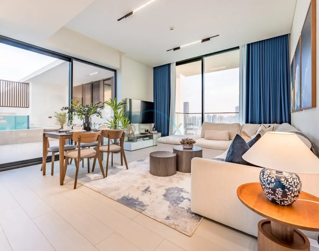 High-Floor 2-Bedroom with Private Pool Overlooking the Community — JVC